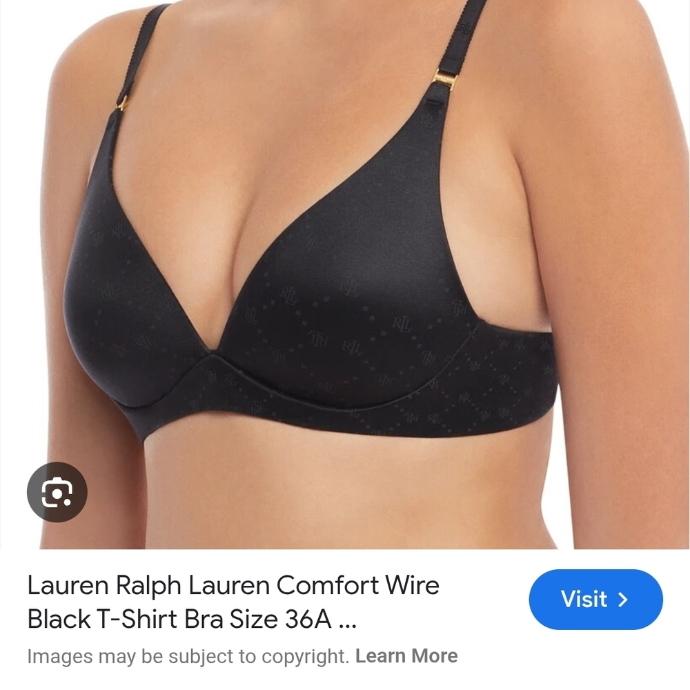 Ralph Lauren Black Label Black T-Shirt Bra Numerous Sizes Available